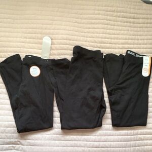Wonder Nation girls Black 3 Leggings bundle size, medium 2 with new tags